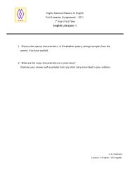 English Literature -1 First Semester Assignments  2011.pdf